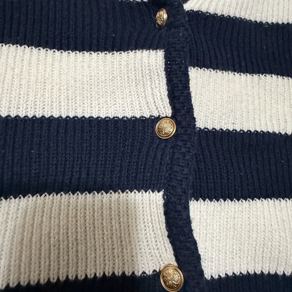 Sincerely Jules Navy and White Striped Knit Vest - Picture 2 of 4